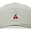 image:imageDALIX Lil Cherry Embroidered Cotton Summer Outdoor Baseball Cap Dad Hat WomensWashed Stone White
