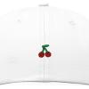image:imageDALIX Lil Cherry Embroidered Cotton Summer Outdoor Baseball Cap Dad Hat WomensWhite