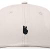 image:imageDALIX Lil Peace Sign Embroidered Cotton Cap Outdoor Dad Hat WomensBeige