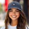 image:imageDALIX Lil Peace Sign Embroidered Cotton Cap Outdoor Dad Hat WomensWashed Navy Blue