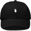 image:imageDALIX Lil Peace Sign Embroidered Cotton Cap Outdoor Dad Hat WomensBlack