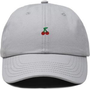 image:imageDALIX Lil Cherry Embroidered Cotton Summer Outdoor Baseball Cap Dad Hat WomensGray