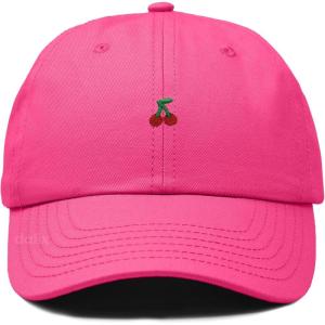 image:imageDALIX Lil Cherry Embroidered Cotton Summer Outdoor Baseball Cap Dad Hat WomensHot Pink