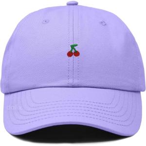 image:imageDALIX Lil Cherry Embroidered Cotton Summer Outdoor Baseball Cap Dad Hat WomensLavender