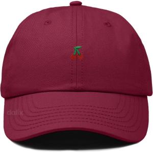 image:imageDALIX Lil Cherry Embroidered Cotton Summer Outdoor Baseball Cap Dad Hat WomensMaroon