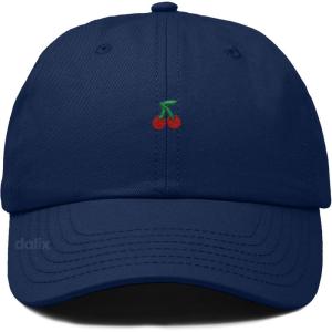 image:imageDALIX Lil Cherry Embroidered Cotton Summer Outdoor Baseball Cap Dad Hat WomensNavy Blue