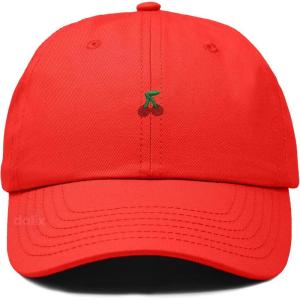 image:imageDALIX Lil Cherry Embroidered Cotton Summer Outdoor Baseball Cap Dad Hat WomensRed