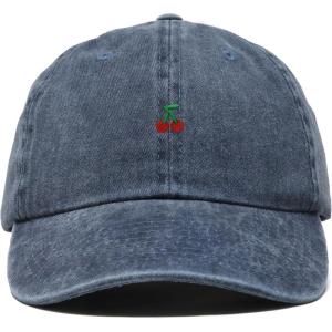 image:imageDALIX Lil Cherry Embroidered Cotton Summer Outdoor Baseball Cap Dad Hat WomensWashed Navy Blue