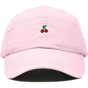 image:imageDALIX Lil Cherry Embroidered Cotton Summer Outdoor Baseball Cap Dad Hat WomensWashed Pink