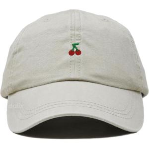 image:imageDALIX Lil Cherry Embroidered Cotton Summer Outdoor Baseball Cap Dad Hat WomensWashed Stone White