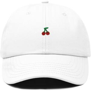 image:imageDALIX Lil Cherry Embroidered Cotton Summer Outdoor Baseball Cap Dad Hat WomensWhite