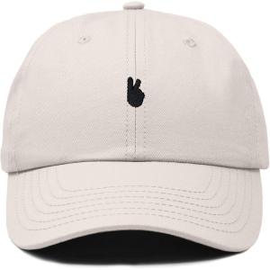 image:imageDALIX Lil Peace Sign Embroidered Cotton Cap Outdoor Dad Hat WomensBeige
