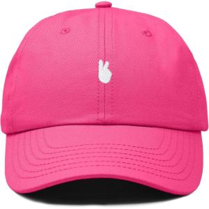 image:imageDALIX Lil Peace Sign Embroidered Cotton Cap Outdoor Dad Hat WomensHot Pink