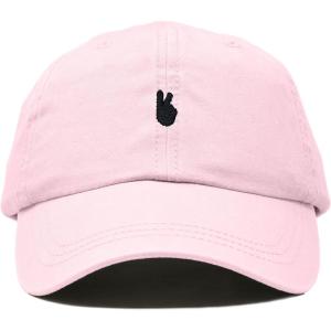 image:imageDALIX Lil Peace Sign Embroidered Cotton Cap Outdoor Dad Hat WomensWashed Pink