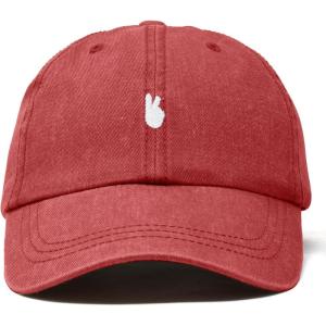 image:imageDALIX Lil Peace Sign Embroidered Cotton Cap Outdoor Dad Hat WomensWashed Red