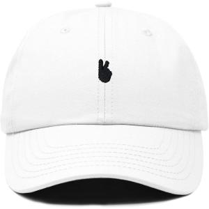 image:imageDALIX Lil Peace Sign Embroidered Cotton Cap Outdoor Dad Hat WomensWhite