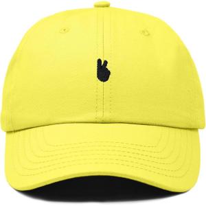 image:imageDALIX Lil Peace Sign Embroidered Cotton Cap Outdoor Dad Hat WomensYellow