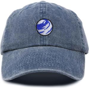 image:imageDALIX Embroidered Earth Baseball Cap Cotton Dad Hat MenWashed Navy Blue