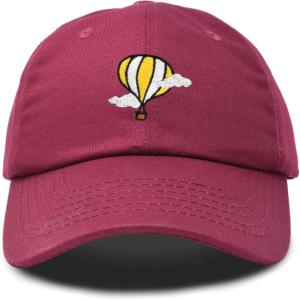 image:imageDALIX Embroidered Hot Air Balloon Dad Hat Cotton Cap Women Men TeensMaroon