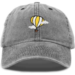 image:imageDALIX Embroidered Hot Air Balloon Dad Hat Cotton Cap Women Men TeensWashed Black