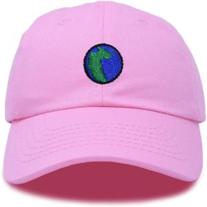 image:imageDALIX Embroidered Pangea Earth Baseball Cap Cotton Dad Hat MenLight Pink