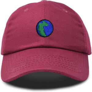 image:imageDALIX Embroidered Pangea Earth Baseball Cap Cotton Dad Hat MenMaroon