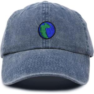 image:imageDALIX Embroidered Pangea Earth Baseball Cap Cotton Dad Hat MenWashed Navy Blue