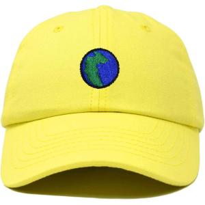image:imageDALIX Embroidered Pangea Earth Baseball Cap Cotton Dad Hat MenYellow