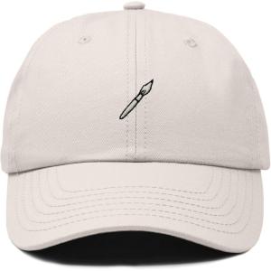 image:imageDALIX Paint Brush Embroidered Adjustable Artist Cotton Twill Dad Hat for MenBeige