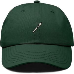 image:imageDALIX Paint Brush Embroidered Adjustable Artist Cotton Twill Dad Hat for MenDark Green