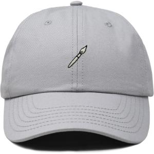image:imageDALIX Paint Brush Embroidered Adjustable Artist Cotton Twill Dad Hat for MenGray