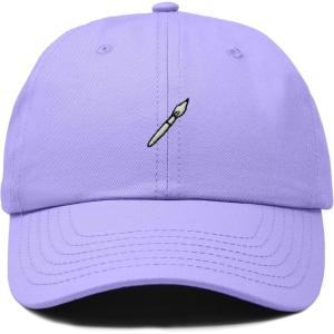image:imageDALIX Paint Brush Embroidered Adjustable Artist Cotton Twill Dad Hat for MenLavender