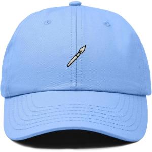 image:imageDALIX Paint Brush Embroidered Adjustable Artist Cotton Twill Dad Hat for MenLight Blue