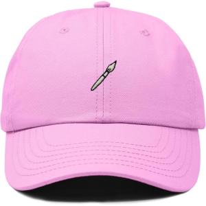 image:imageDALIX Paint Brush Embroidered Adjustable Artist Cotton Twill Dad Hat for MenLight Pink