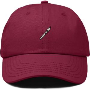 image:imageDALIX Paint Brush Embroidered Adjustable Artist Cotton Twill Dad Hat for MenMaroon