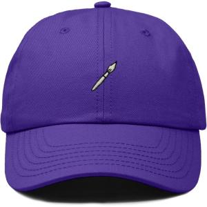 image:imageDALIX Paint Brush Embroidered Adjustable Artist Cotton Twill Dad Hat for MenPurple