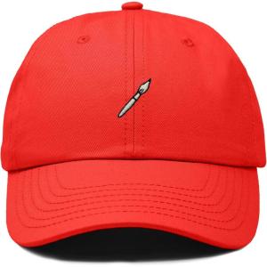 image:imageDALIX Paint Brush Embroidered Adjustable Artist Cotton Twill Dad Hat for MenRed