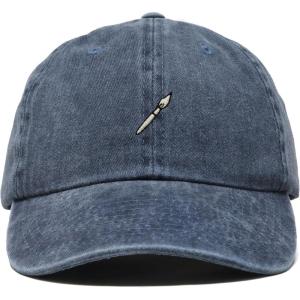 image:imageDALIX Paint Brush Embroidered Adjustable Artist Cotton Twill Dad Hat for MenWashed Navy Blue