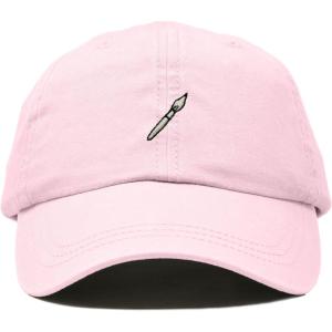 image:imageDALIX Paint Brush Embroidered Adjustable Artist Cotton Twill Dad Hat for MenWashed Pink