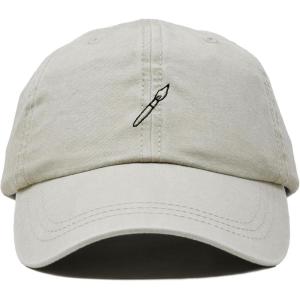 image:imageDALIX Paint Brush Embroidered Adjustable Artist Cotton Twill Dad Hat for MenWashed Stone White