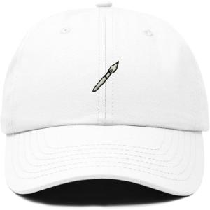 image:imageDALIX Paint Brush Embroidered Adjustable Artist Cotton Twill Dad Hat for MenWhite