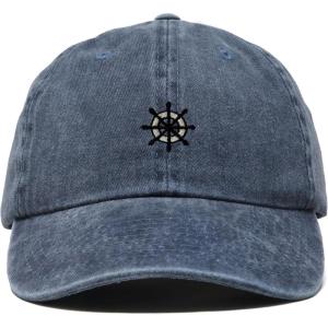 image:imageDALIX Ship Wheel Embroidered Dad Hat Adjustable Cotton Twill Baseball Cap Casual for MenWashed Navy Blue