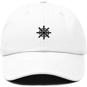 image:imageDALIX Ship Wheel Embroidered Dad Hat Adjustable Cotton Twill Baseball Cap Casual for MenWhite