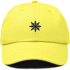 image:imageDALIX Ship Wheel Embroidered Dad Hat Adjustable Cotton Twill Baseball Cap Casual for MenYellow