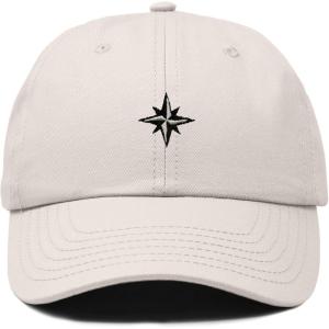 image:imageDALIX Star Embroidered Adjustable Cotton Twill Nautical Dad Hat for MenBeige