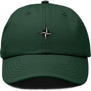 image:imageDALIX Star Embroidered Adjustable Cotton Twill Nautical Dad Hat for MenDark Green