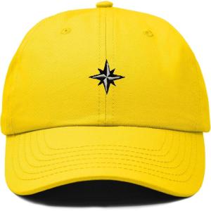 image:imageDALIX Star Embroidered Adjustable Cotton Twill Nautical Dad Hat for MenGold