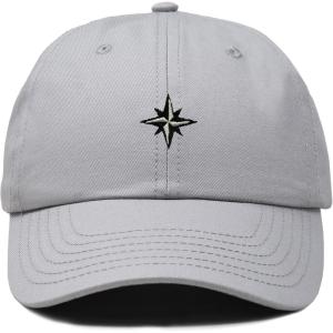 image:imageDALIX Star Embroidered Adjustable Cotton Twill Nautical Dad Hat for MenGray