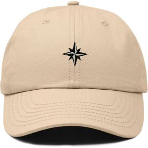 image:imageDALIX Star Embroidered Adjustable Cotton Twill Nautical Dad Hat for MenKhaki