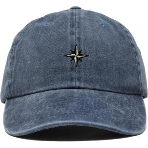 image:imageDALIX Star Embroidered Adjustable Cotton Twill Nautical Dad Hat for MenWashed Navy Blue